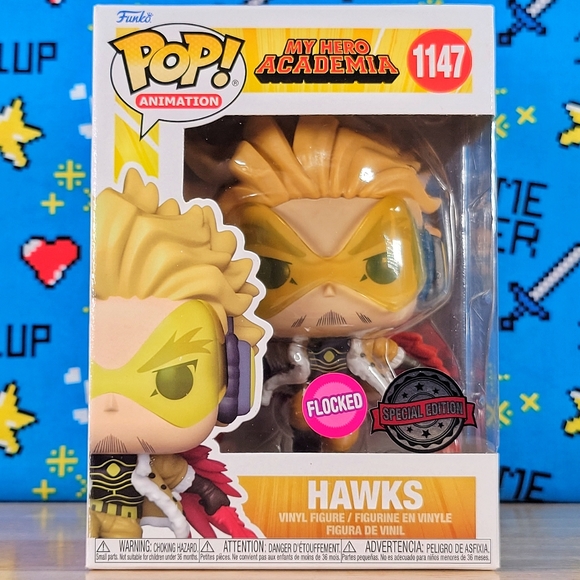Funko PoP Animation My Hero Academia Hawks #1147 Flocked SE Collectible Figure - Picture 1 of 10
